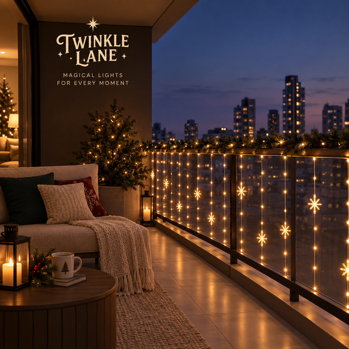Twinkle Lane Smart LED Curtain Lights