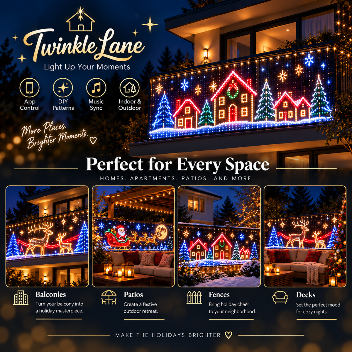Twinkle Lane Smart LED Grid Lights