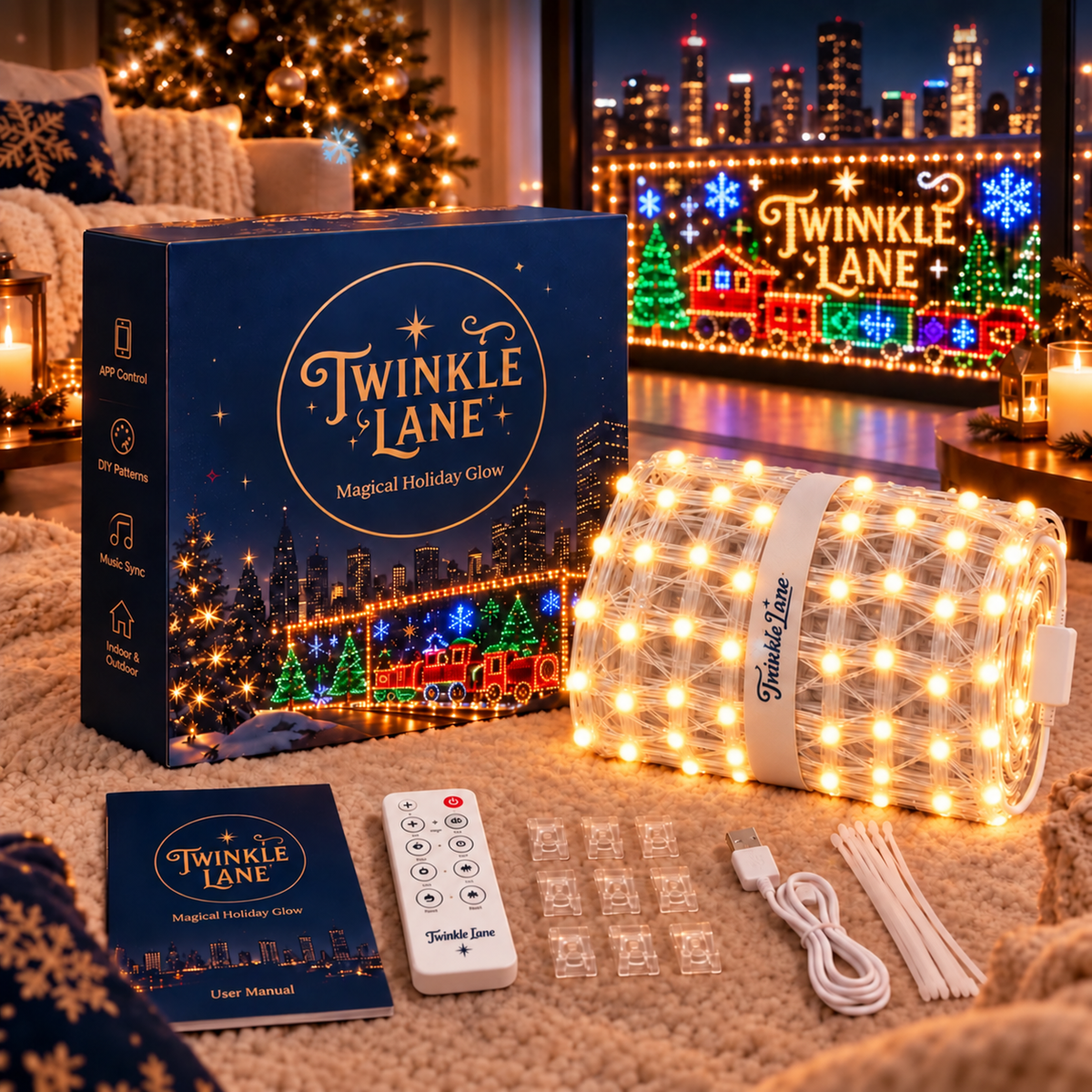 Twinkle Lane Smart LED Grid Lights