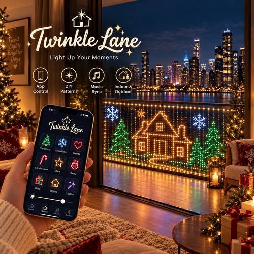 Twinkle Lane Smart LED Curtain Lights